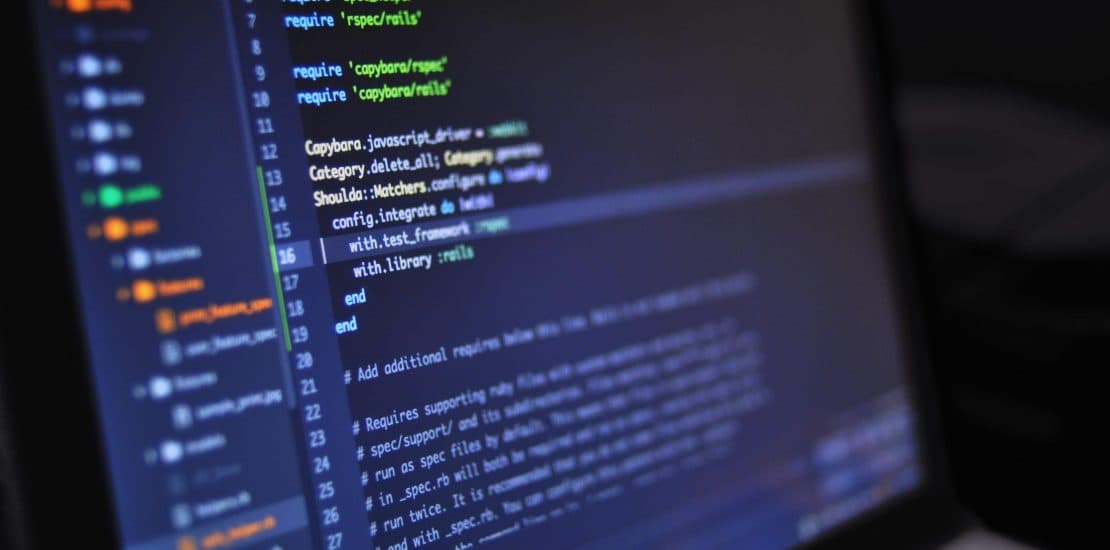 Developer looking at code